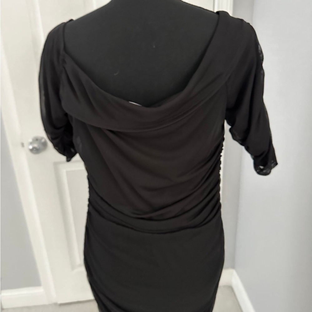 ASOS Black Ruched Midi Dress - Picture 4 of 4